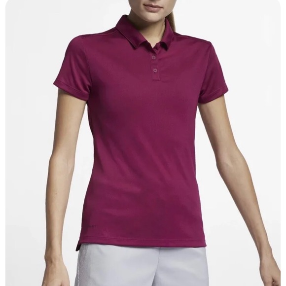 Nike Women’s Golf Dri-Fit Solid Victory Polo True Berry Nike T-shirt L - Picture 1 of 7